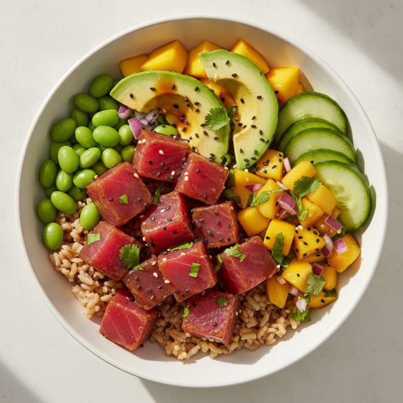 Ahi Tuna Poke Bowl with Tropical Salsa