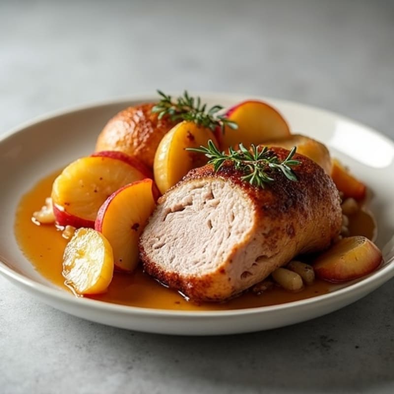 Roasted Pork Tenderloin with Apples and Onions