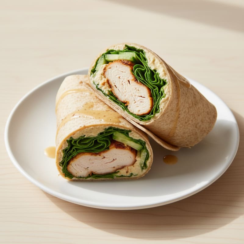 Herb-Roasted Turkey Wrap with Spinach and Hummus