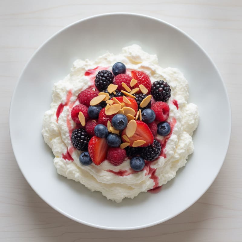 Greek Yogurt Protein Mousse with Mixed Berries