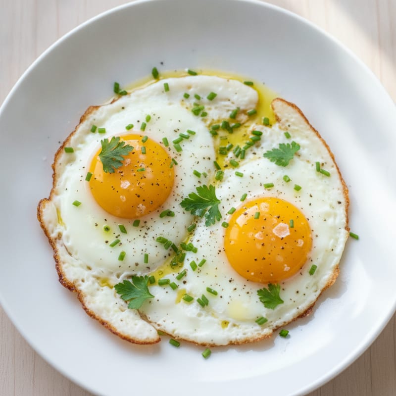 Pan-Fried Eggs with Savory Herbs
