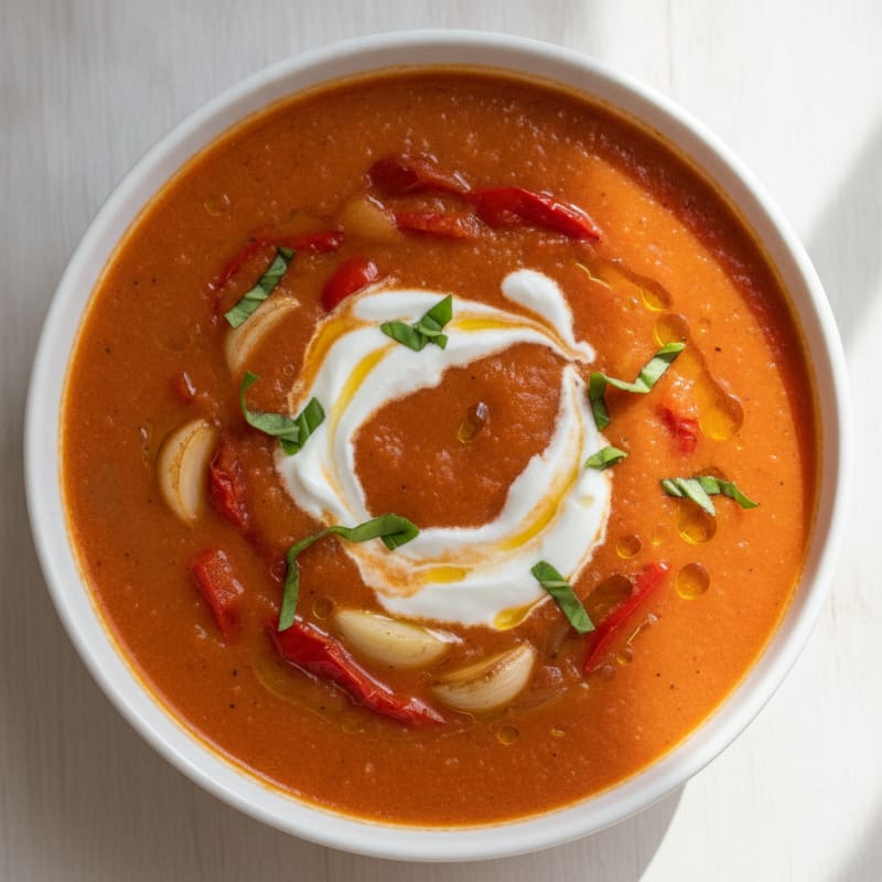 Roasted Tomato Garlic Pepper Soup
