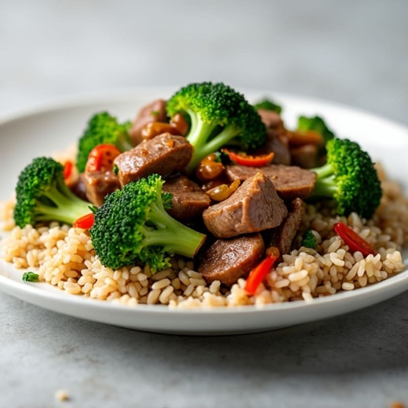 Tender Beef Stir-Fry with Fresh Broccoli and Brown Rice