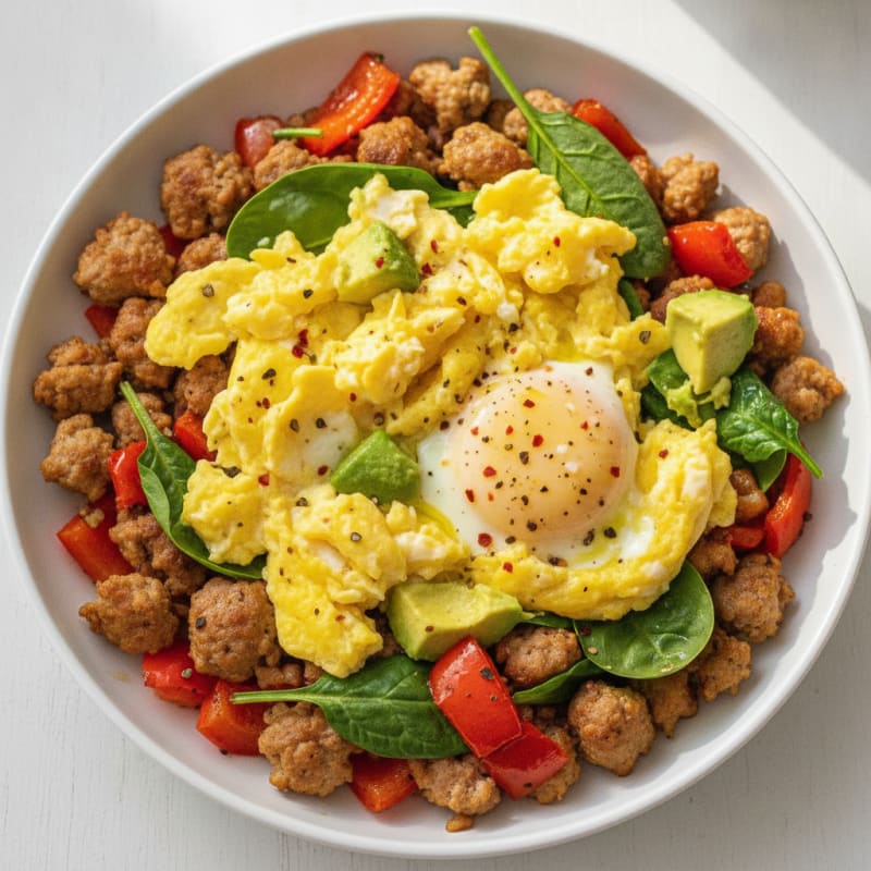 Hearty Morning Egg and Sausage Skillet