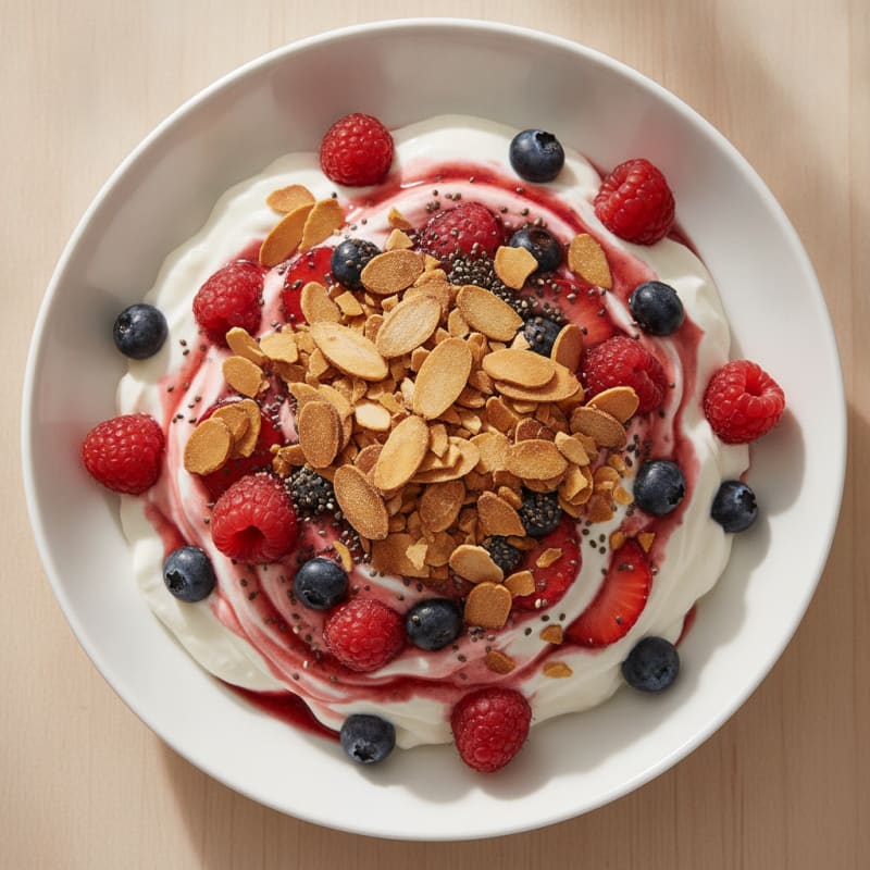 Greek Yogurt Protein Parfait with Mixed Berries