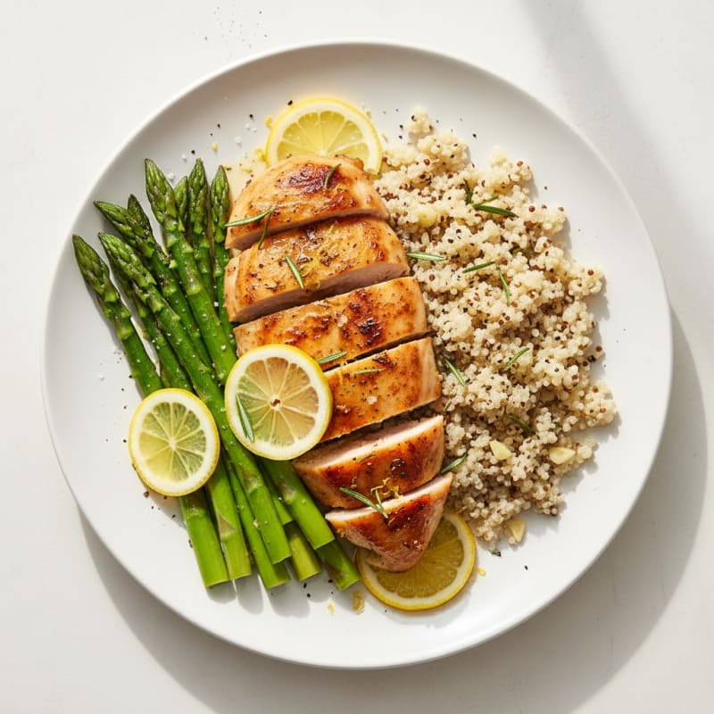 Lemon Herb Roasted Chicken with Asparagus