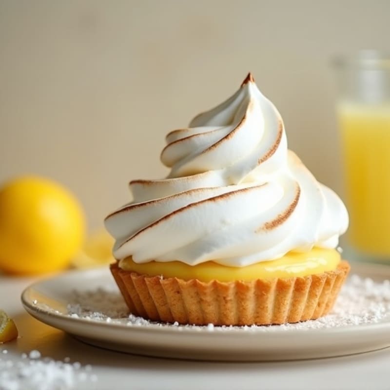 Fresh Lemon Curd Tart with Cloud-Like Meringue