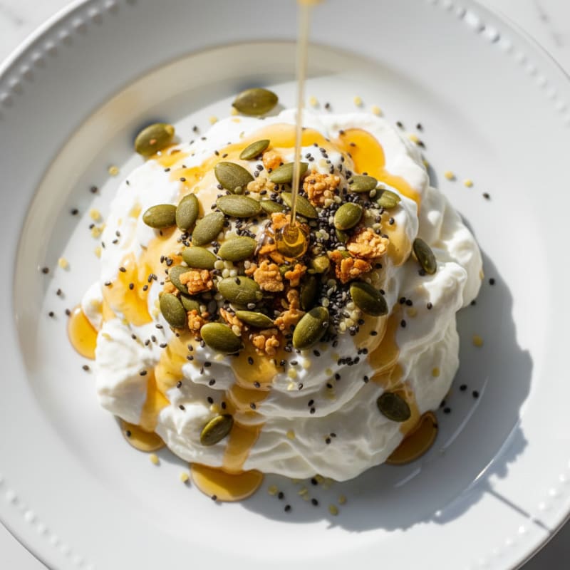 Greek Yogurt Protein Mousse with Mixed Seeds