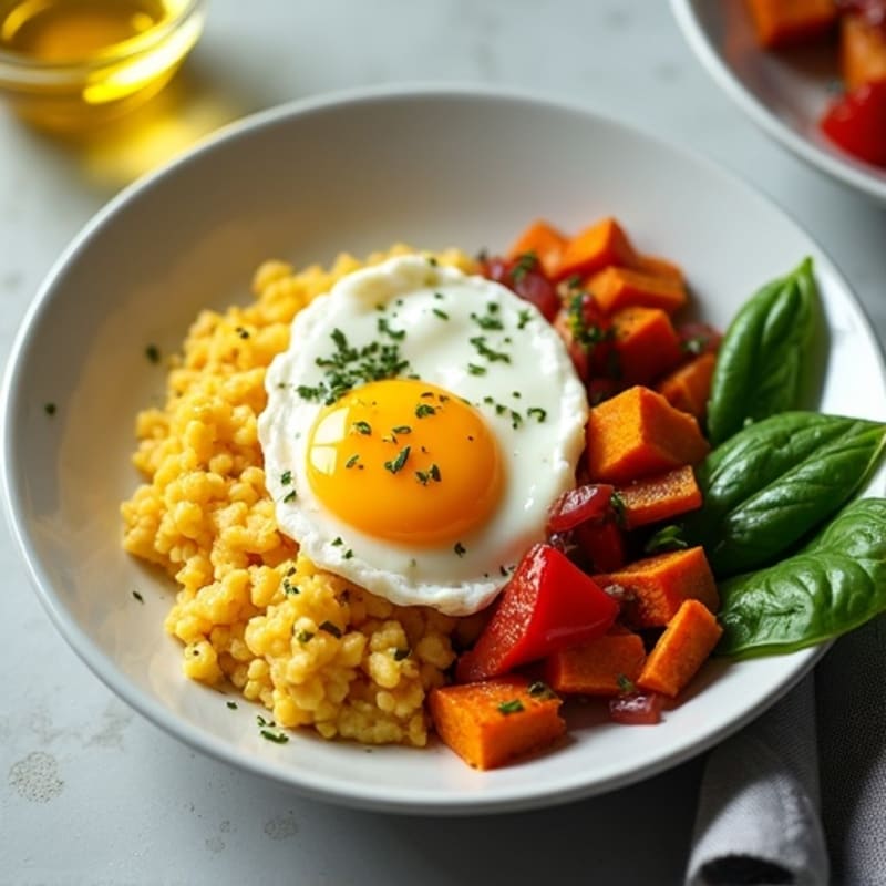 Protein-Packed Egg White Scramble with Sweet Potato Hash