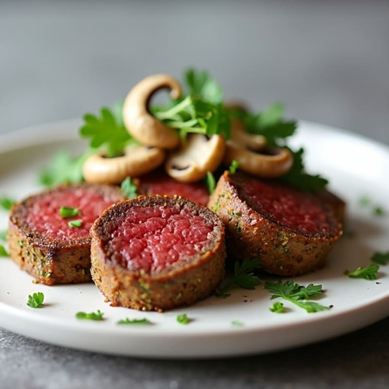 Pan-Seared Beef Tenderloin with Savory Mushroom Crust