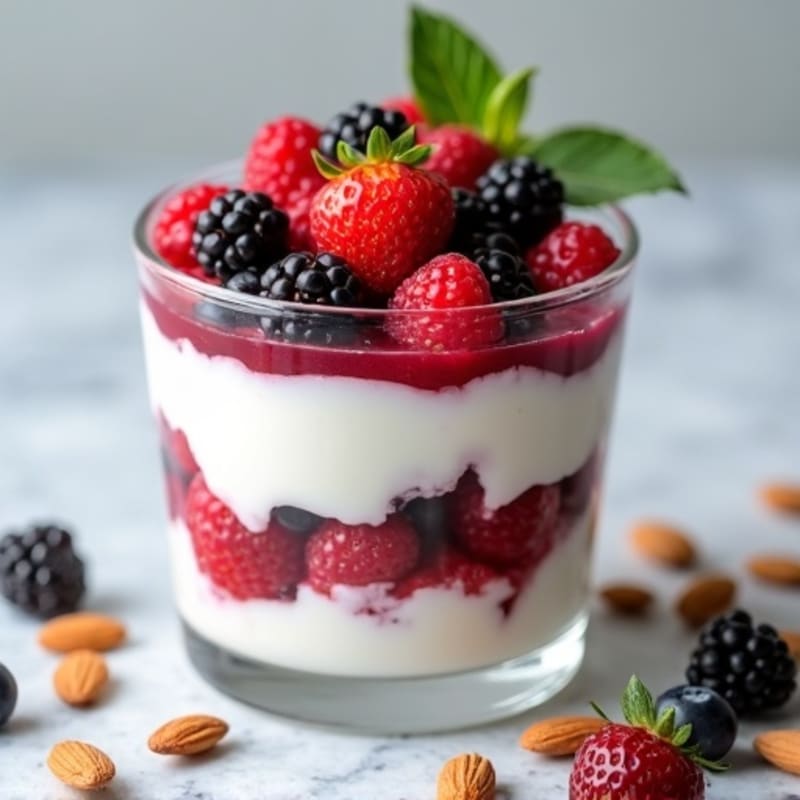 Greek Yogurt Protein Parfait with Berries and Almonds