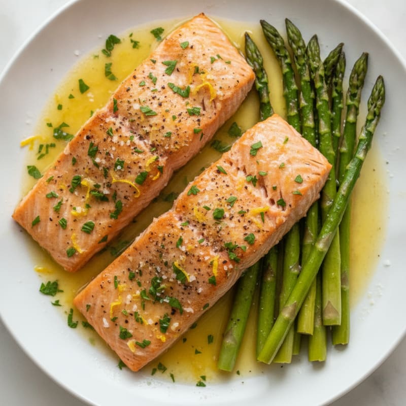 Lemon Herb Baked Salmon with Asparagus