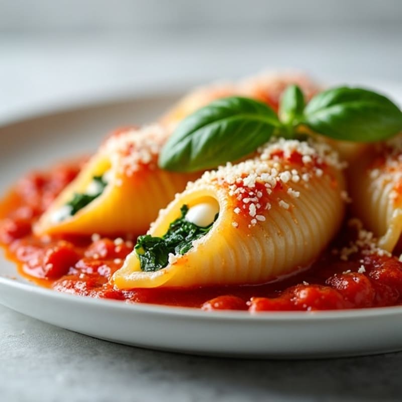 Healthy Baked Spinach Ricotta Stuffed Shells