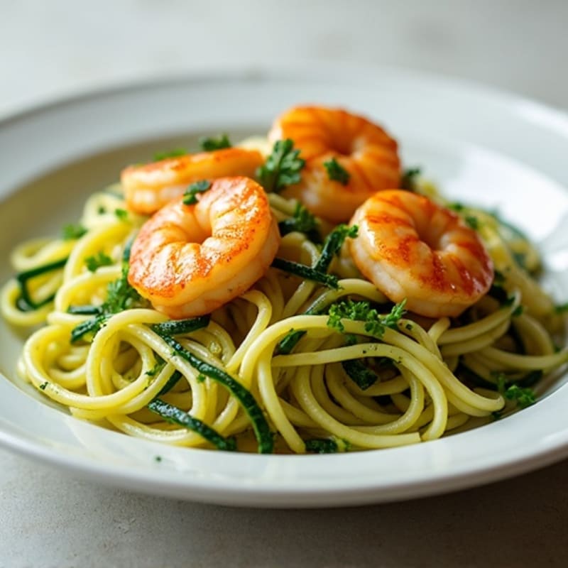Lemon-Garlic Butter Shrimp with Herb Zucchini Noodles