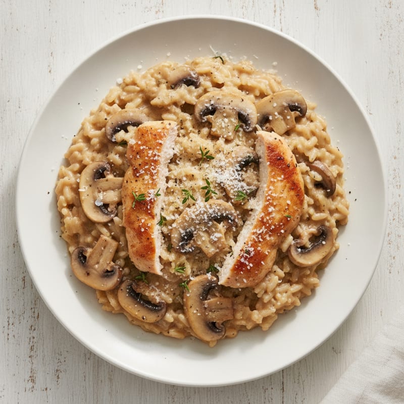 Creamy Mushroom Risotto with Parmesan