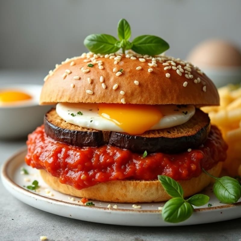 Crispy Baked Eggplant Parmesan Sandwich