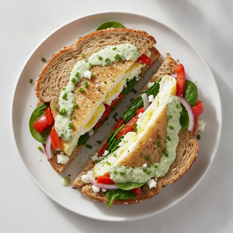 Garden Vegetable Egg Sandwich