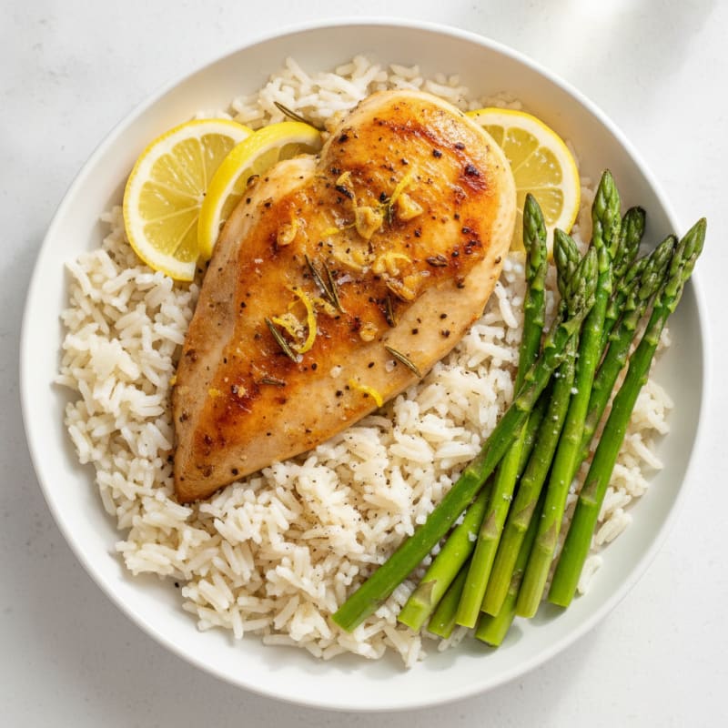 Lemon Herb Roasted Chicken with Rice
