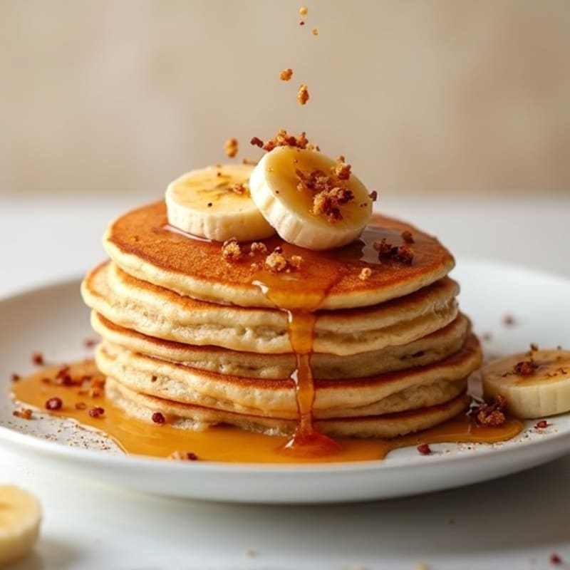 Fluffy Protein Pancakes with Caramelized Cinnamon Bananas