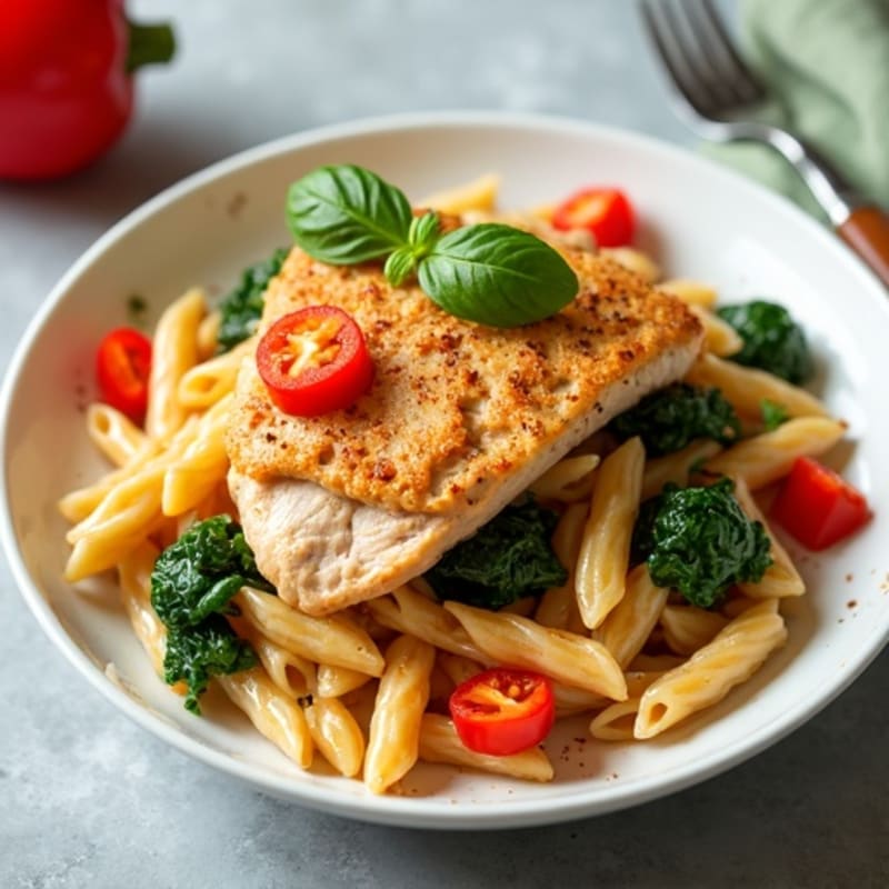 Healthy Creamy Spicy Cajun Chicken Pasta