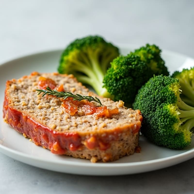 Savory Lean Turkey Meatloaf with Roasted Broccoli