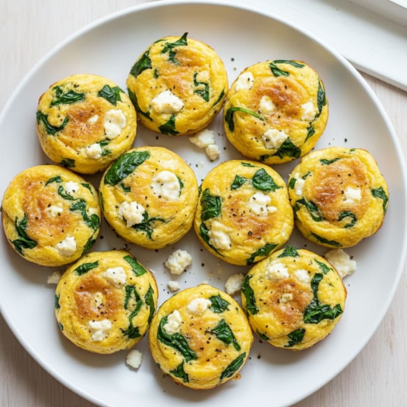 Baked Egg Bites with Spinach and Feta