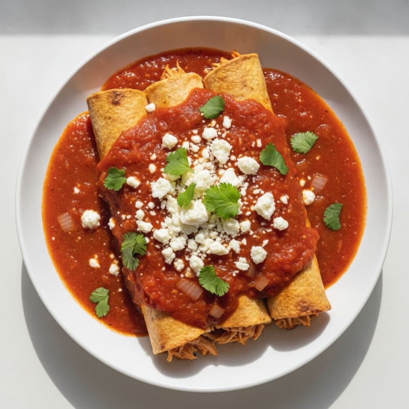 Chicken Enchiladas with Red Sauce