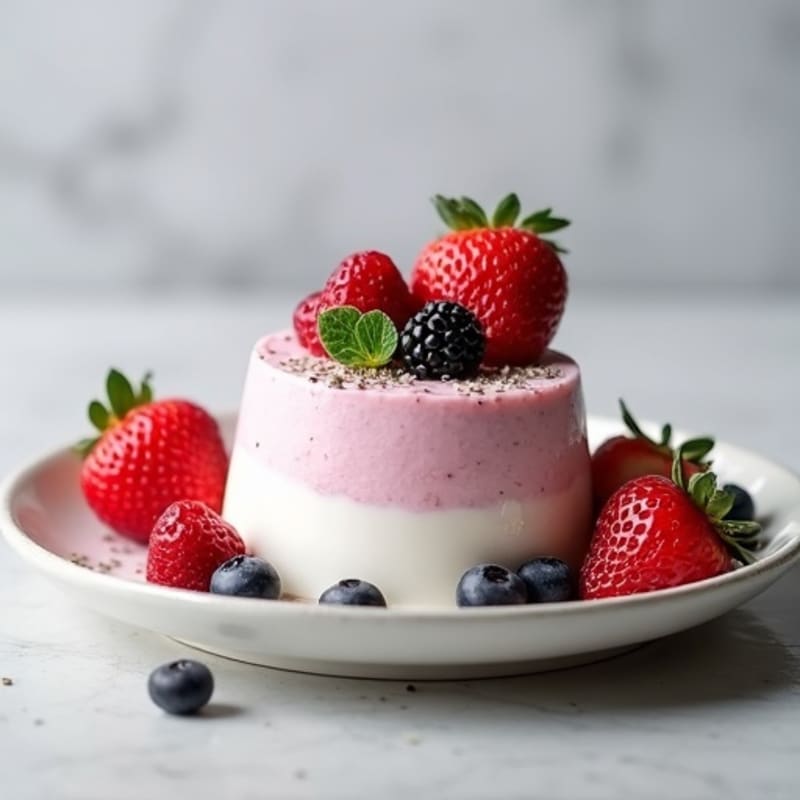 Greek Yogurt Protein Mousse with Mixed Berries