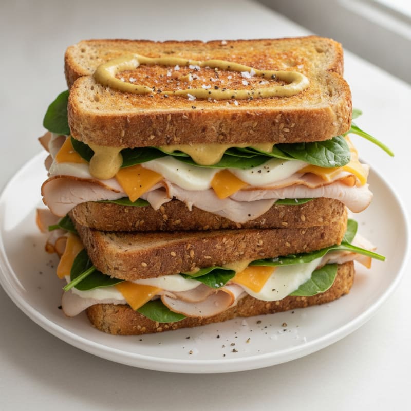 Triple-Decker Grilled Cheese Sandwich