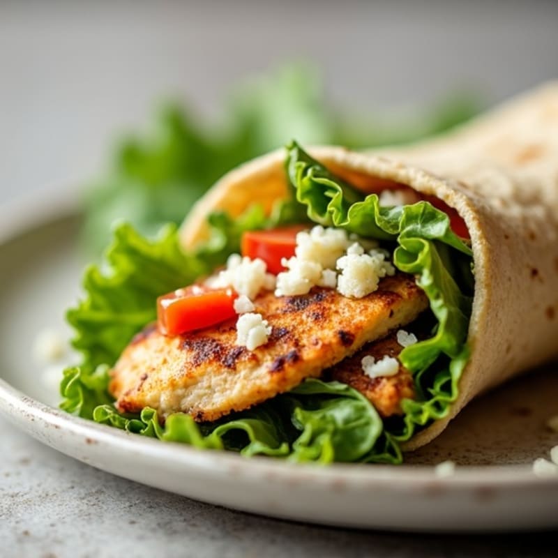 Grilled Chicken Caesar Wrap with Crispy Romaine