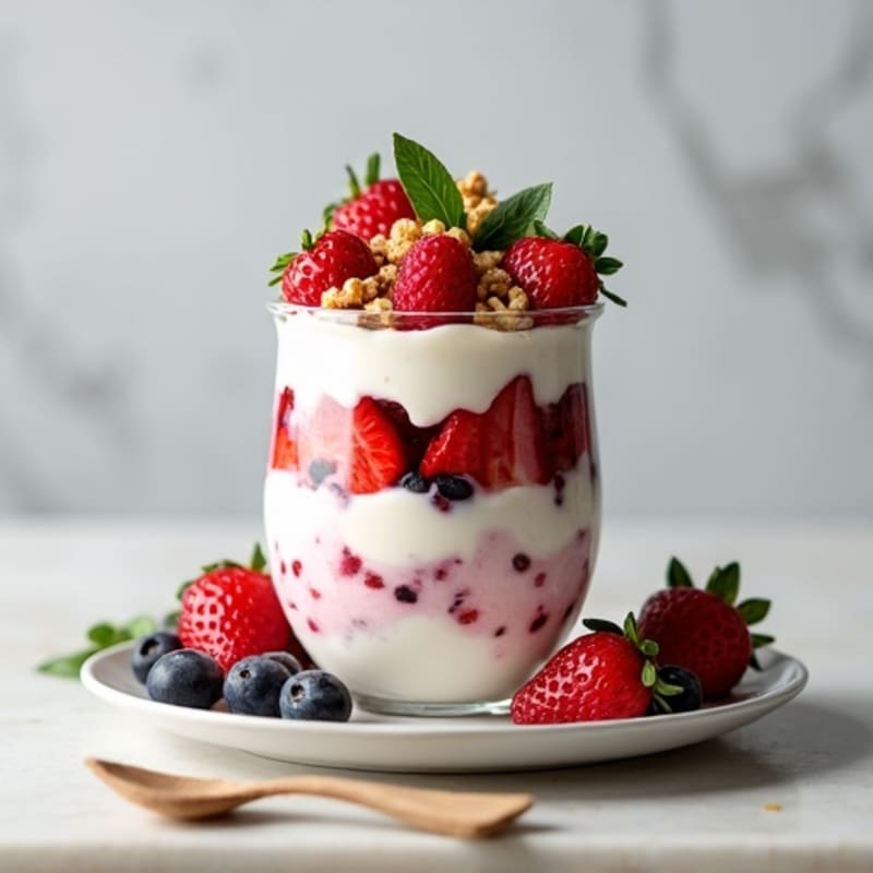 Vanilla Greek Yogurt Protein Parfait with Mixed Berries