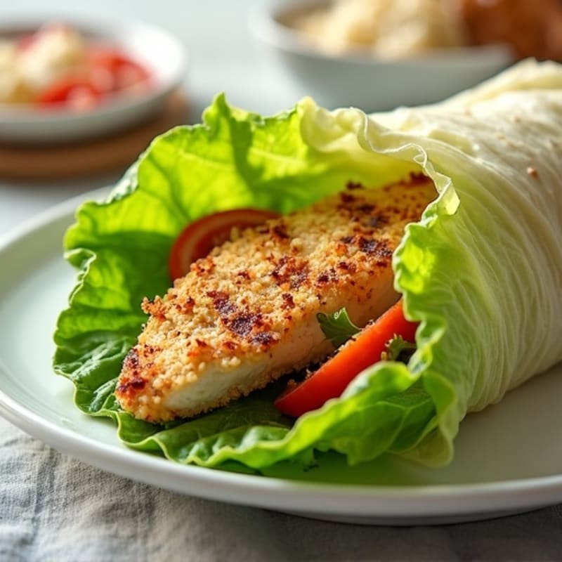 Crispy Grilled Chicken Caesar Lettuce Wrap