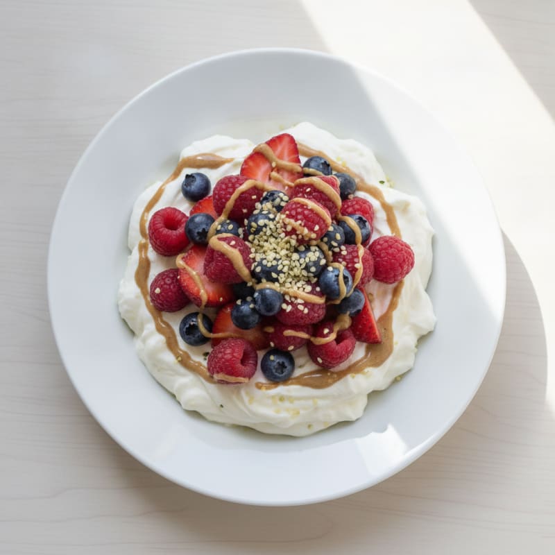 Silky Greek Yogurt Protein Mousse with Mixed Berries