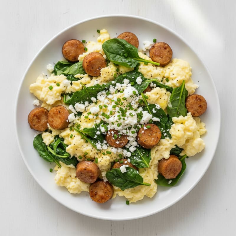 Quick Scrambled Eggs with Spinach