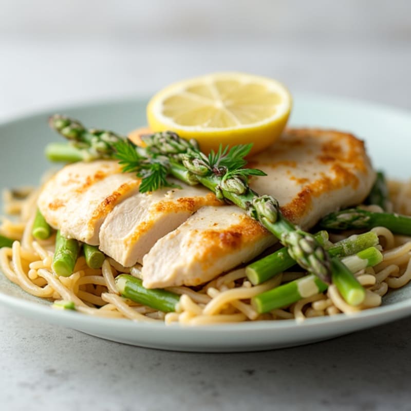 Creamy Lemon Chicken Asparagus Pasta