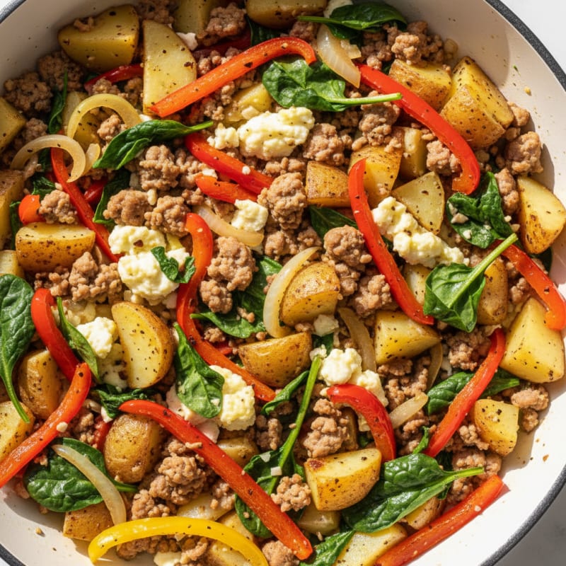 Golden Potato and Sausage Breakfast Skillet