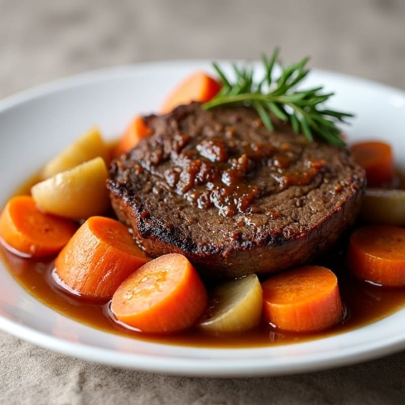 Slow-Cooked Tender Beef Pot Roast with Roasted Root Vegetables