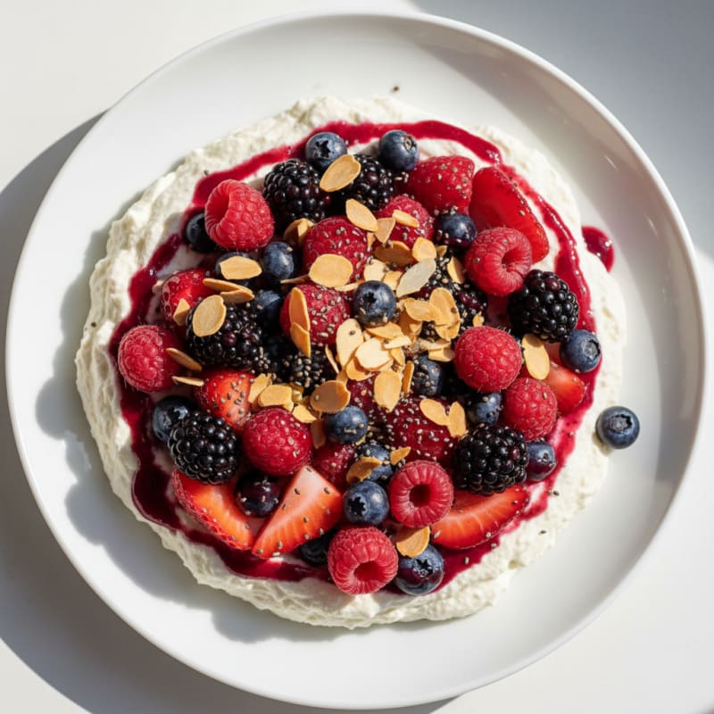 Silky Greek Yogurt Protein Mousse with Mixed Berries