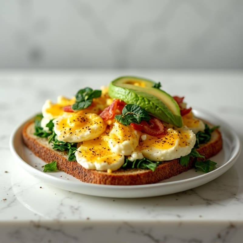 Egg White Scramble with Spinach and Turkey Bacon