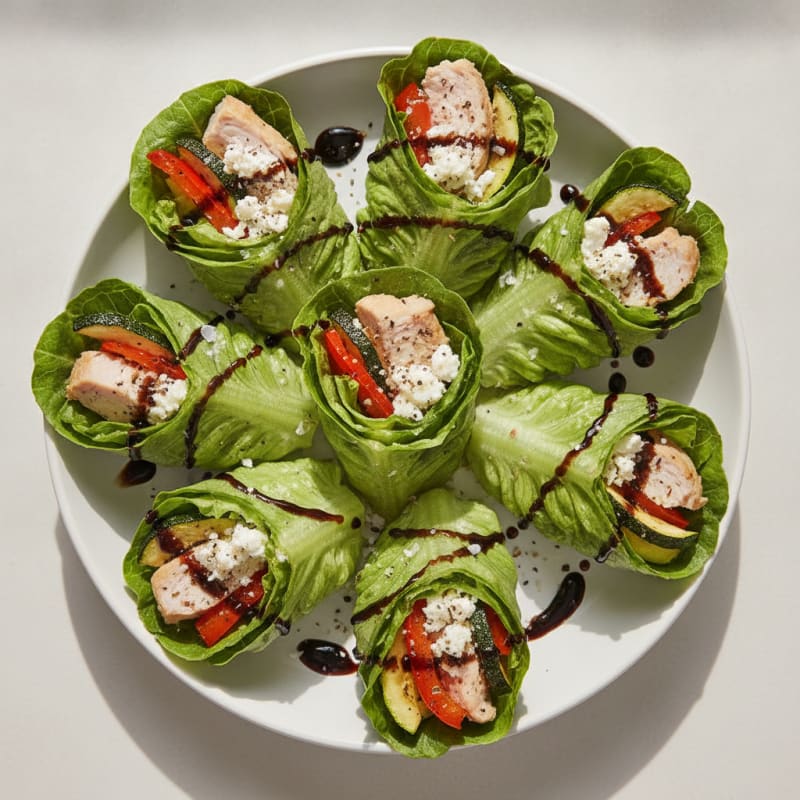 Mediterranean Turkey and Feta Lettuce Wraps