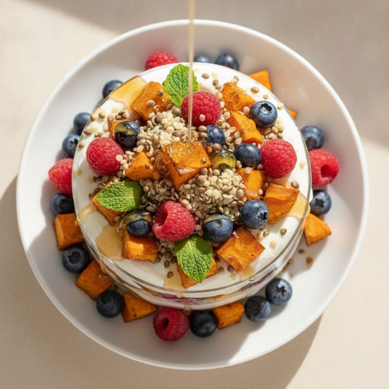 Creamy Greek Yogurt and Protein Berry Parfait