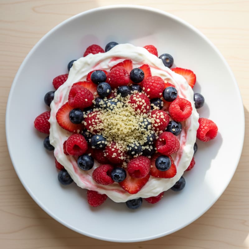 Greek Yogurt Protein Parfait with Mixed Berries