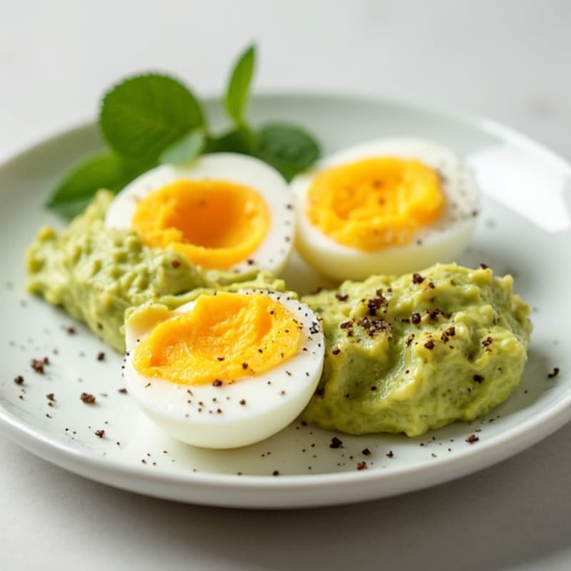 Hard-Boiled Eggs with Smashed Avocado and Sea Salt