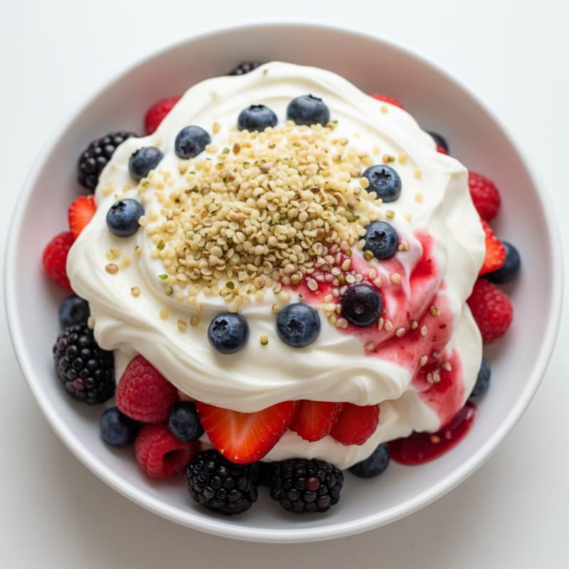 Vanilla Greek Yogurt Protein Parfait with Berries