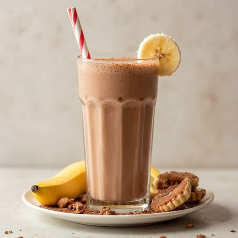 Creamy Peanut Butter Chocolate Protein Milk Shake