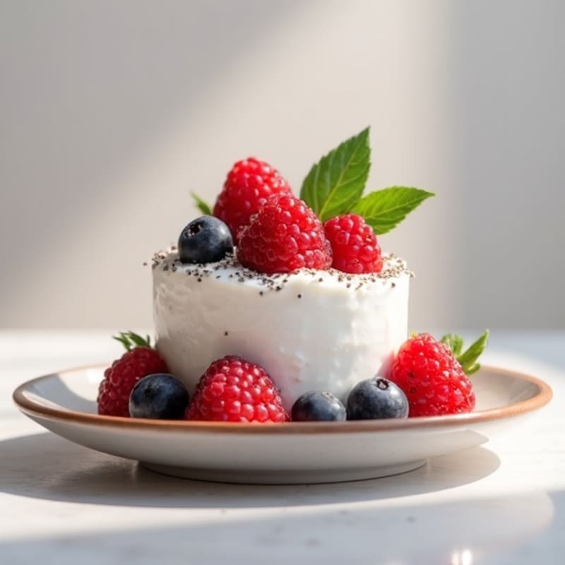 Silky Greek Yogurt Protein Mousse with Mixed Berries