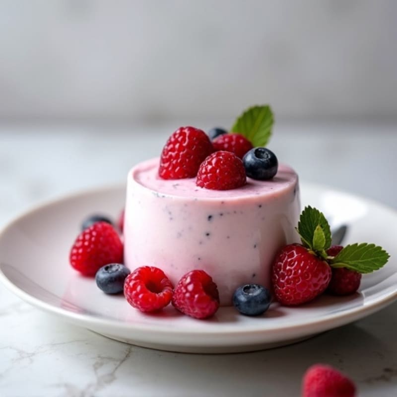 Greek Yogurt Protein Mousse with Mixed Berries