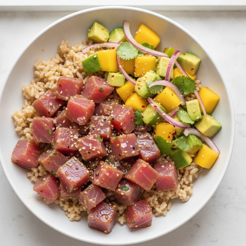 Ahi Tuna Poke with Tropical Salsa