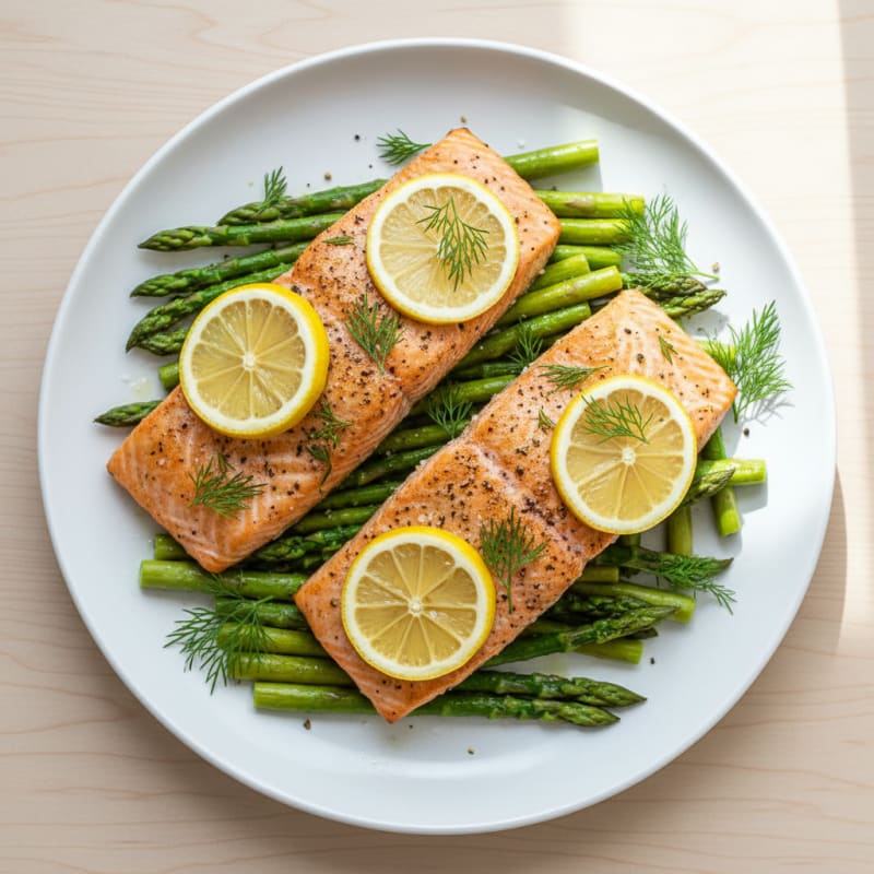 Lemon-Dill Baked Salmon with Asparagus