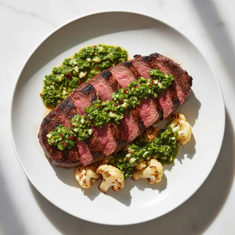 Smoky Grilled Sirloin with Zesty Chimichurri